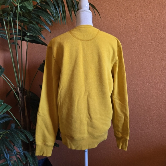 3/$25 Amazon Essentials Crew Neck Sweatshirt Marigold Mustard Yellow Cotton - Picture 3 of 10